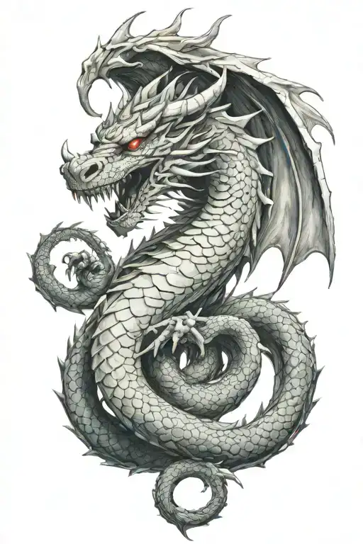 ragnarok illuminati dragon tattoo design idea