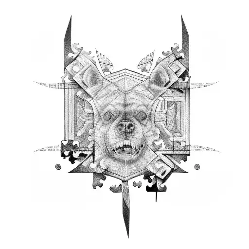 A puzzle piece with a hidden saw blade inside tattoo design idea