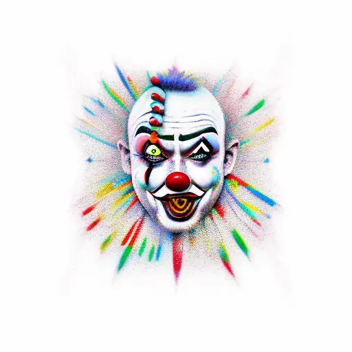 sad clown carnival  tattoo design idea