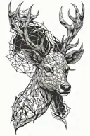 deer head and dragon tattoo design idea