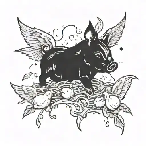 Once upon a time when the birds shit lime and the rats, they chewed tobacco. And the little piggy runs with his finger u tattoo design idea