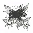 Once upon a time when the birds shit lime and the rats, they chewed tobacco. And the little piggy runs with his finger u tattoo design idea