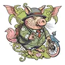 Once upon a time when the birds shit lime and the rats, they chewed tobacco. And the little piggy runs with his finger u tattoo design idea