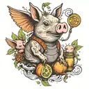 Once upon a time when the birds shit lime and the rats, they chewed tobacco. And the little piggy runs with his finger u tattoo design idea