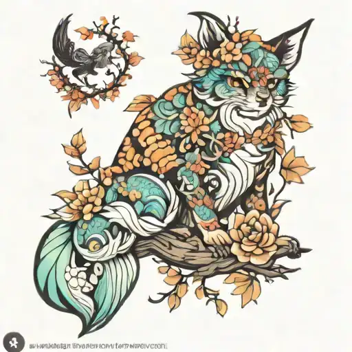 summer spring winter autumn animals colour tattoo design idea