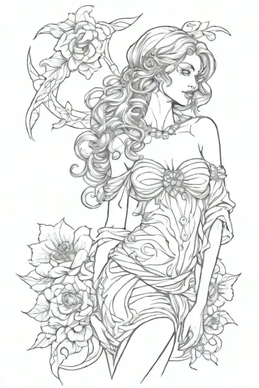 full body Aphrodite realistic sexy girl shoulder tattoo tattoo design idea