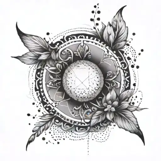 A tattoo symbolizing the 4 years of a long-distance relationship with a touch of dotwork tattoo design idea