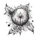 A tattoo symbolizing the 4 years of a long-distance relationship with a touch of dotwork tattoo design idea