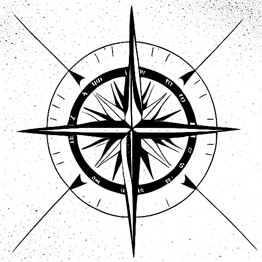 compass wings tattoo design idea