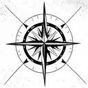 compass wings tattoo design idea