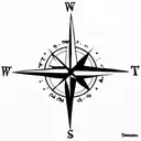 compass wings tattoo design idea