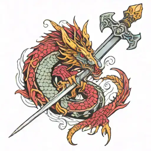 Sword Dragon Slayer tattoo design idea