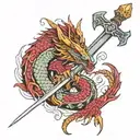 Sword Dragon Slayer tattoo design idea