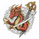 Sword Dragon Slayer tattoo design idea