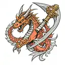 Sword Dragon Slayer tattoo design idea