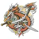 Sword Dragon Slayer tattoo design idea
