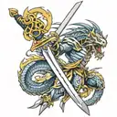 Sword Dragon Slayer tattoo design idea