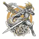 Sword Dragon Slayer tattoo design idea