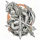 Sword Dragon Slayer tattoo design idea