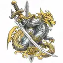 Sword Dragon Slayer tattoo design idea