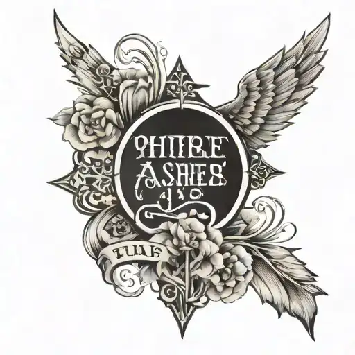 bible verse Philippians 4:13 turn to ashes symbolizing overcoming PTSD tattoo design idea