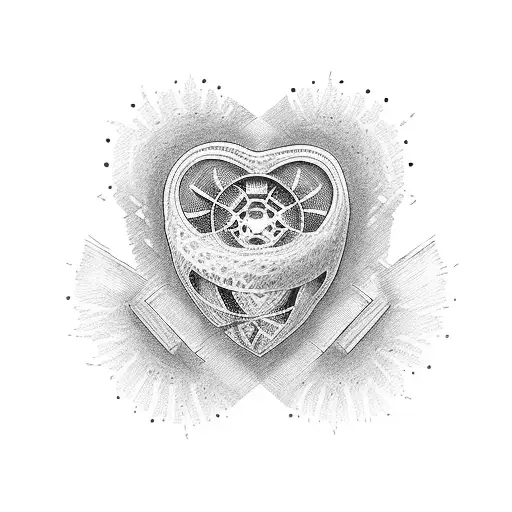 1958, 1979, 2000, 2004, 2012, 2018 in heart form tattoo design idea