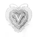 1958, 1979, 2000, 2004, 2012, 2018 in heart form tattoo design idea