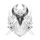 crow viking tattoo design idea