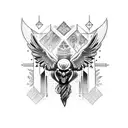 crow viking tattoo design idea