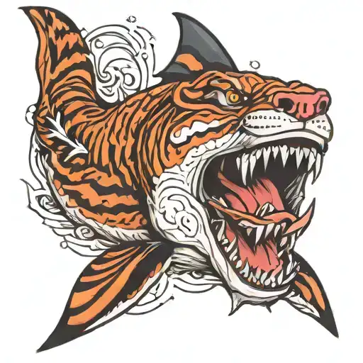 Tiger shark tattoo design idea