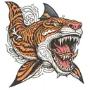 Tiger shark tattoo design idea