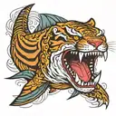 Tiger shark tattoo design idea
