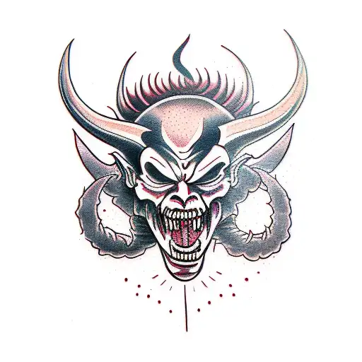 demon torn skin tattoo design idea