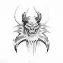 devil torn skin tattoo design idea