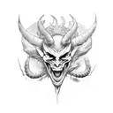 devil torn skin tattoo design idea