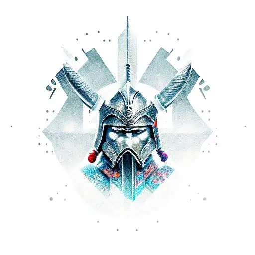 silent guardian warrior tattoo design idea