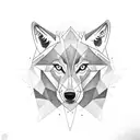 Three wolves sleeve, with geometry tattoo design idea