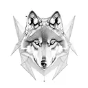 Three wolves sleeve, with geometry tattoo design idea