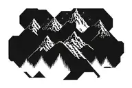 Pixelated Mountain Landscape with cyber sigilism tattoo tattoo design idea