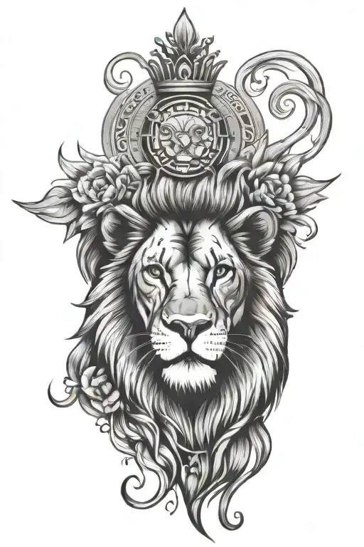 lion with Mandela art tattoo tattoo design idea