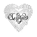 The name Charlotte and Cecilia in the shape of hearts tattoo design idea