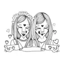The name Charlotte and Cecilia in the shape of hearts tattoo design idea