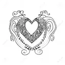 The name Charlotte and Cecilia in the shape of hearts tattoo design idea