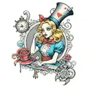 alice in wonderland tattoo design idea