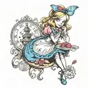 alice in wonderland tattoo design idea