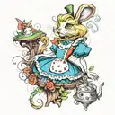 alice in wonderland tattoo design idea