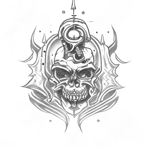 greed as a medieval corpse tattoo design idea