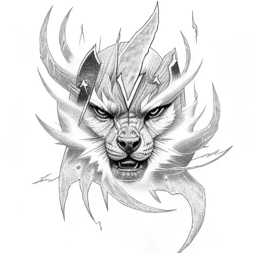 lightning bolt with storm cloud sleeve  tattoo design idea