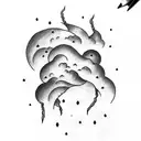 lightning bolt with storm cloud sleeve  tattoo design idea