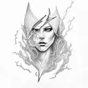 lightning bolt with storm cloud sleeve  tattoo design idea